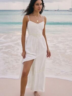 Z Supply Citadel White linen Maxi Dress NWT